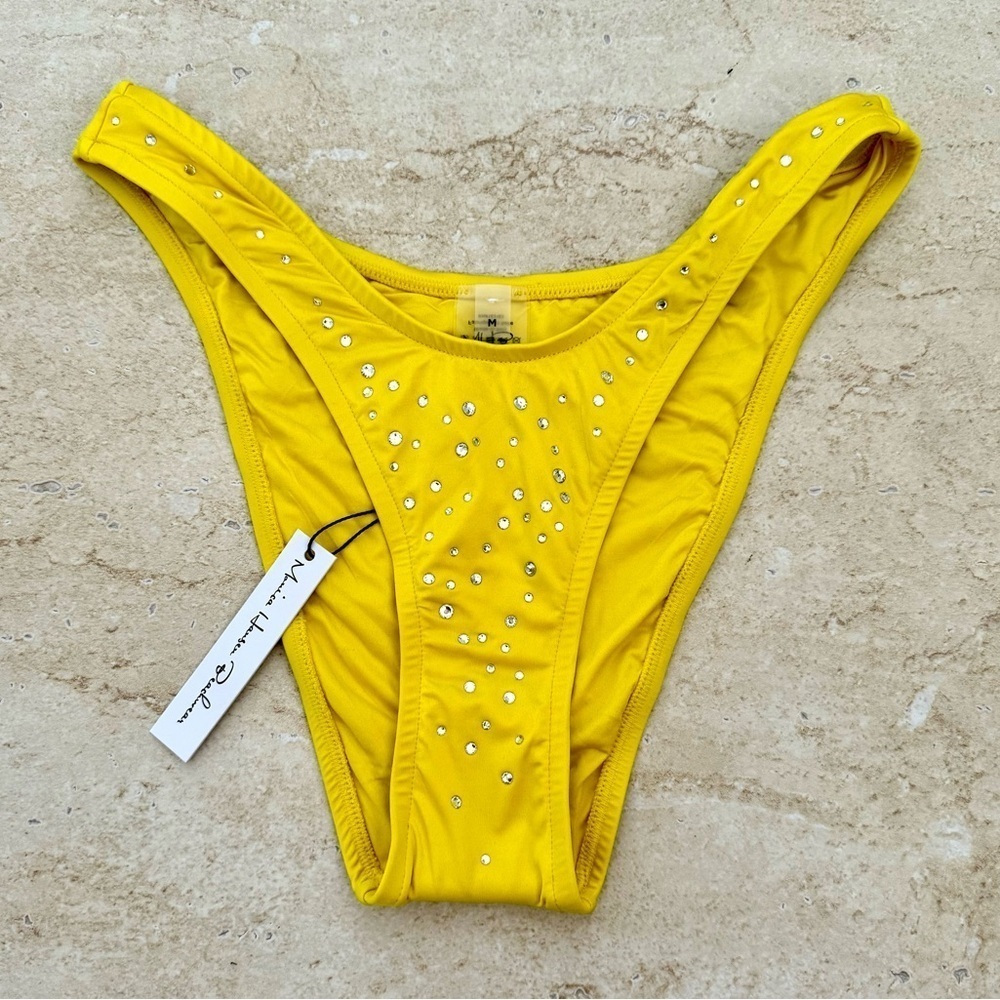 NWT!! Monica Hansen Swim Bottom with crystals, Size M, Yellow